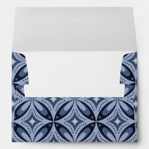 Blue Geometric Pattern Retro Style Envelope