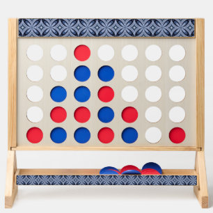 Blue Geometric Pattern Retro Style Fast Four