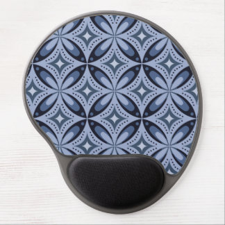 Blue Geometric Pattern Retro Style Gel Mouse Pad