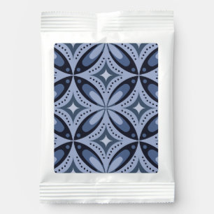 Blue Geometric Pattern Retro Style Hot Chocolate Drink Mix