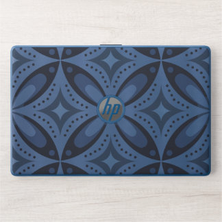 Blue Geometric Pattern Retro Style HP Laptop Skin