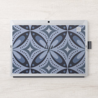 Blue Geometric Pattern Retro Style HP Laptop Skin