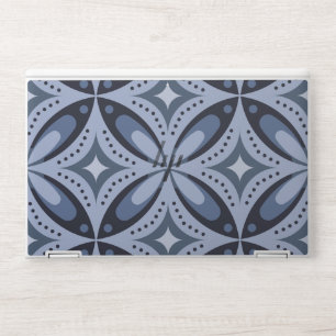 Blue Geometric Pattern Retro Style HP Laptop Skin