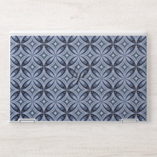Blue Geometric Pattern Retro Style HP Laptop Skin