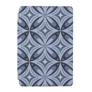 Blue Geometric Pattern Retro Style iPad Mini Cover