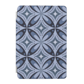 Blue Geometric Pattern Retro Style iPad Mini Cover