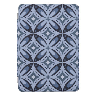 Blue Geometric Pattern Retro Style iPad Pro Cover
