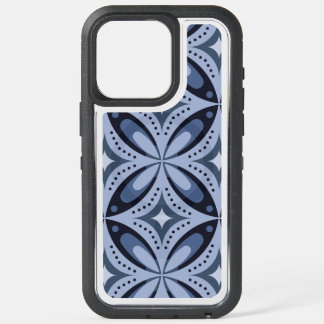 Blue Geometric Pattern Retro Style iPhone 15 Pro Max Case