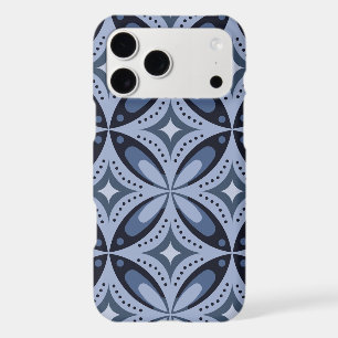 Blue Geometric Pattern Retro Style iPhone 17 Pro Max Case