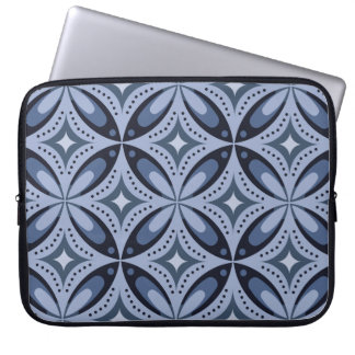 Blue Geometric Pattern Retro Style Laptop Sleeve