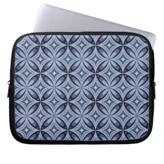 Blue Geometric Pattern Retro Style Laptop Sleeve
