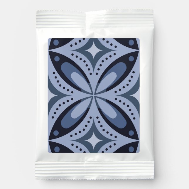 Blue Geometric Pattern Retro Style Lemonade Drink Mix (Front)
