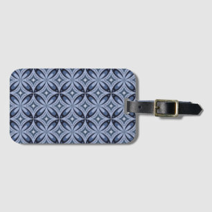 Blue Geometric Pattern Retro Style Luggage Tag