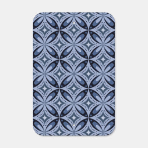 Blue Geometric Pattern Retro Style Metal Sign