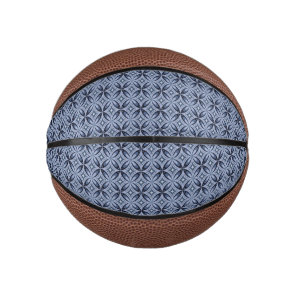 Blue Geometric Pattern Retro Style Mini Basketball
