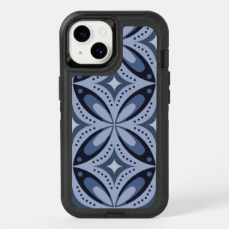 Blue Geometric Pattern Retro Style OtterBox iPhone 14 Case