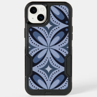 Blue Geometric Pattern Retro Style OtterBox iPhone 14 Plus Case
