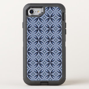 Blue Geometric Pattern Retro Style OtterBox Defender iPhone SE/8/7 Case