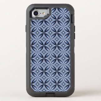 Blue Geometric Pattern Retro Style OtterBox Defender iPhone SE/8/7 Case