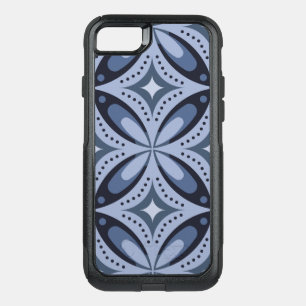 Blue Geometric Pattern Retro Style OtterBox Commuter iPhone SE/8/7 Case