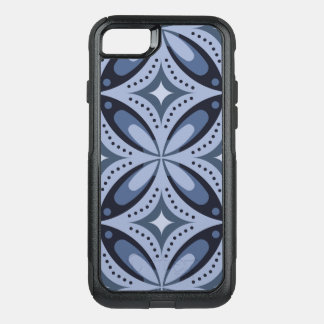 Blue Geometric Pattern Retro Style OtterBox Commuter iPhone SE/8/7 Case