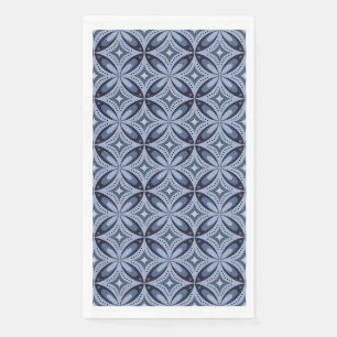 Blue Geometric Pattern Retro Style Paper Guest Towels
