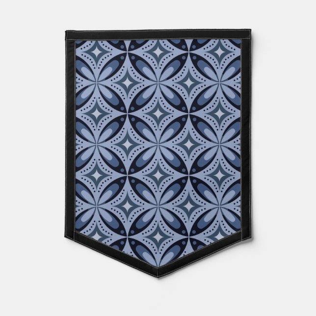 Blue Geometric Pattern Retro Style Pennant (Front)