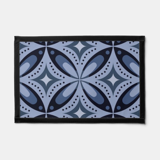 Blue Geometric Pattern Retro Style Pennant (Front)