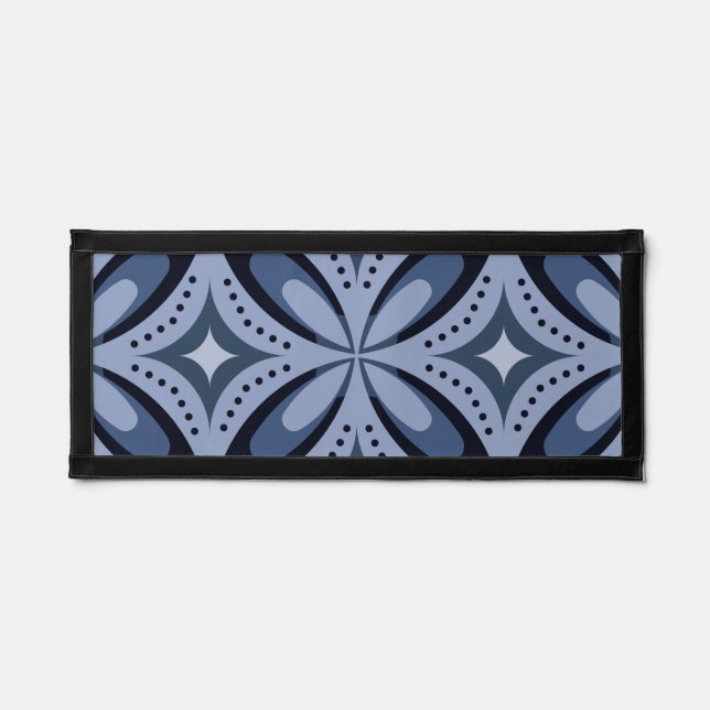 Blue Geometric Pattern Retro Style Pennant (Front)