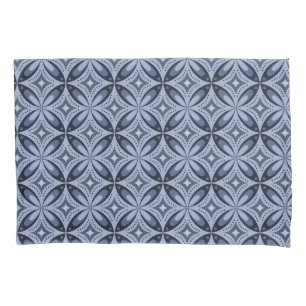 Blue Geometric Pattern Retro Style Pillow Case