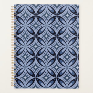 Blue Geometric Pattern Retro Style Planner