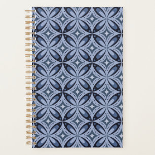 Blue Geometric Pattern Retro Style Planner
