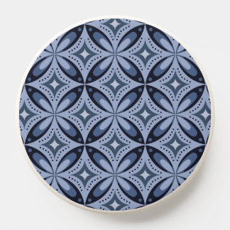 Blue Geometric Pattern Retro Style PopSocket