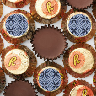 Blue Geometric Pattern Retro Style Reese's Peanut Butter Cups