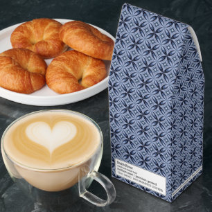 Blue Geometric Pattern Retro Style Roasted Coffee