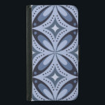 Blue Geometric Pattern Retro Style Samsung Galaxy S5 Wallet Case<br><div class="desc">sixties style blue pattern</div>