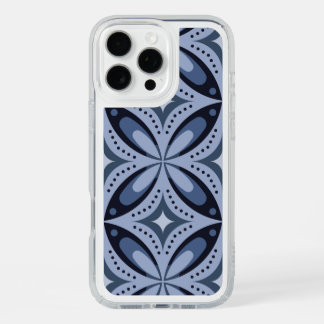 Blue Geometric Pattern Retro Style iPhone 16 Pro Max Case