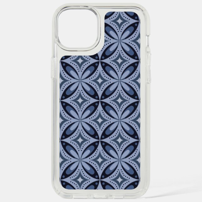 Blue Geometric Pattern Retro Style Speck iPhone Case (Front)
