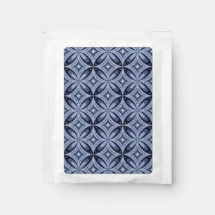 Blue Geometric Pattern Retro Style Tea Bag Drink Mix