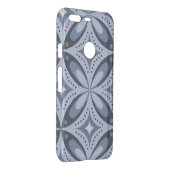 Blue Geometric Pattern Retro Style Uncommon Google Pixel Case (Back/Right)