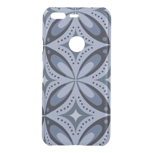Blue Geometric Pattern Retro Style Uncommon Google Pixel Case (Back)