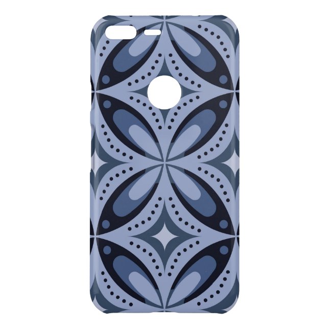 Blue Geometric Pattern Retro Style Uncommon Google Pixel XL Case (Back)