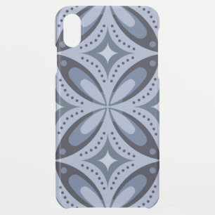 Blue Geometric Pattern Retro Style iPhone XS Max Case