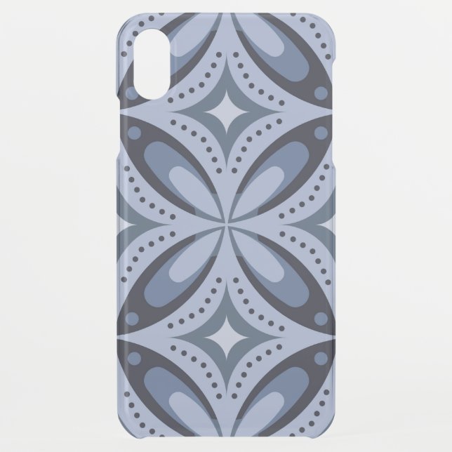 Blue Geometric Pattern Retro Style Uncommon iPhone Case (Back)