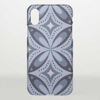 Blue Geometric Pattern Retro Style iPhone X Case