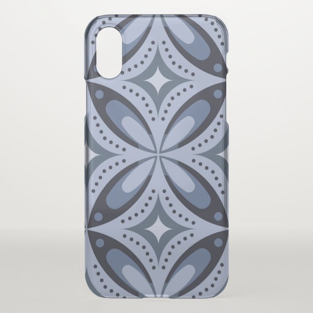 Blue Geometric Pattern Retro Style Uncommon iPhone Case (Back)