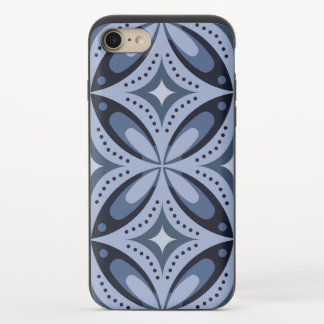 Blue Geometric Pattern Retro Style iPhone 8/7 Slider Case