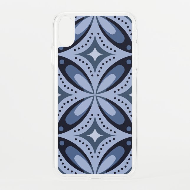 Blue Geometric Pattern Retro Style Uncommon iPhone Case (Back)