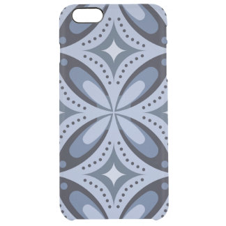 Blue Geometric Pattern Retro Style Clear iPhone 6 Plus Case