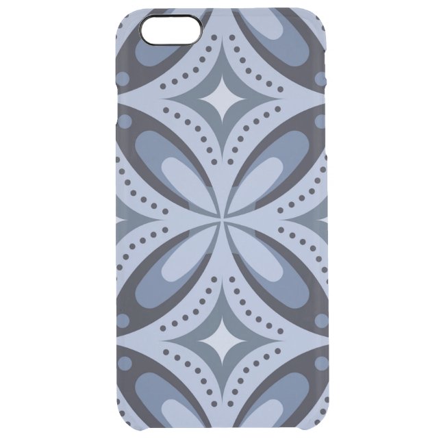 Blue Geometric Pattern Retro Style Uncommon iPhone Case (Back)